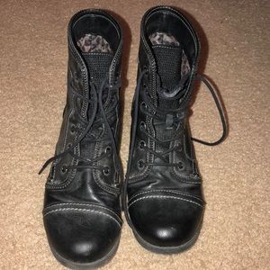Guess Black Combat Boots, Studded